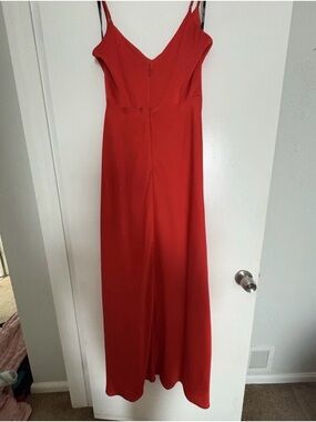 Birdy Grey Red V-Neck Maxi Slip Dress